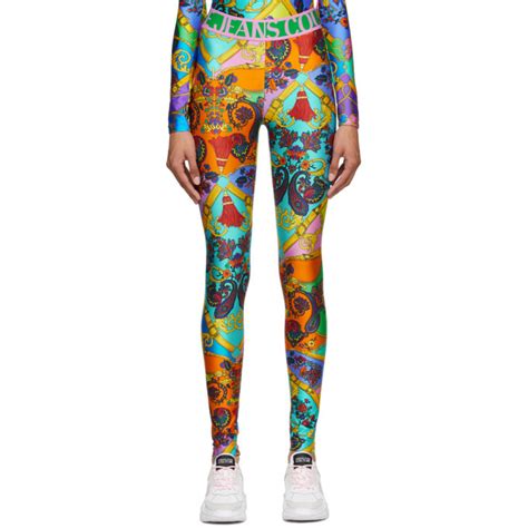 versace belt print leggings
